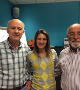 Olivier e Albert Leduc com Dra. Carolina durante curso na Ecole de Drainage Lymphatique em Bruxelas (2016).